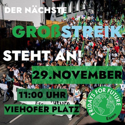 Großer Klimastreik am 29.11.2019 um 11:00 Uhr, Viehofer Platz